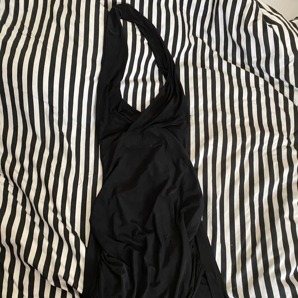 Black halter dress